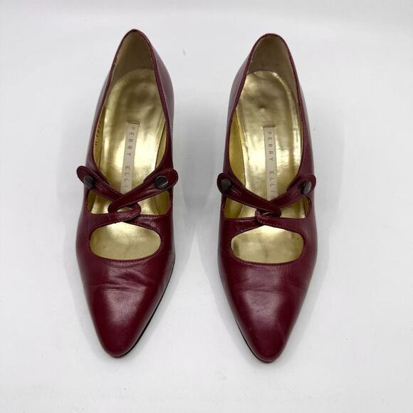 Vintage PERRY ELLIS Burgundy Pumps - Picture 3 of 11